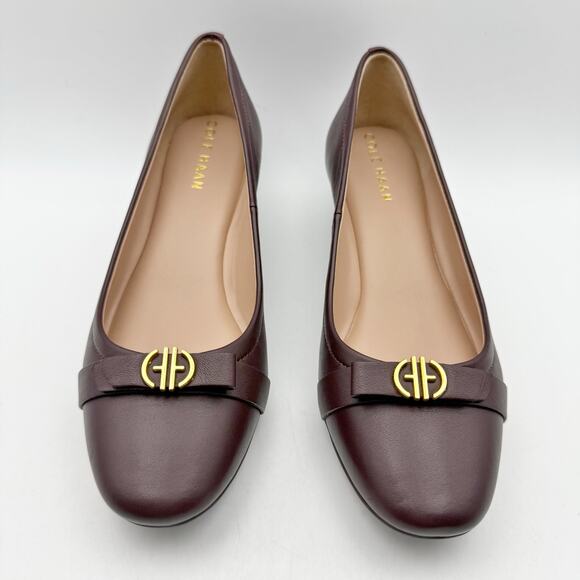 Cole Haan Womens Malta Wedge Heel US 5.5B EU 35.5 Burgundy Leather NIB - Picture 6 of 12